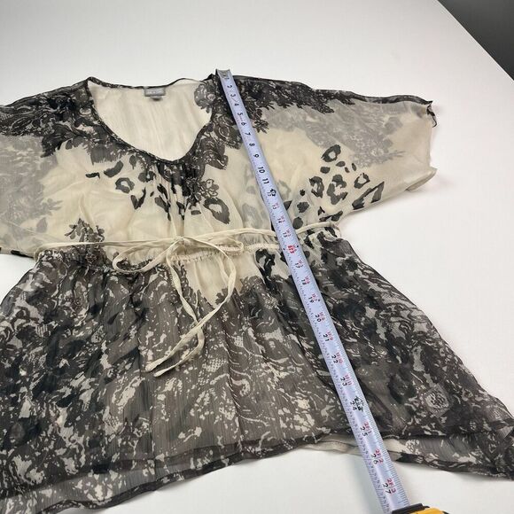 Converse Y2K Sheer Floral Leopard Top M Whimsigoth Festival Fairy Grunge Sheer - Picture 6 of 11